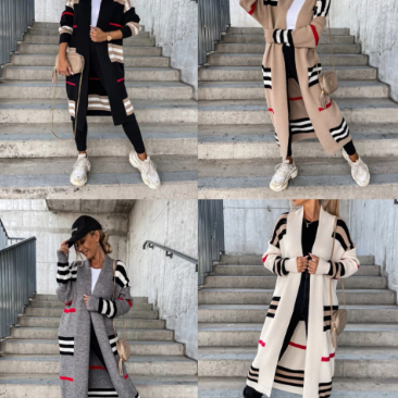 Cardigan elegante a righe: comfort e stile assicurati 